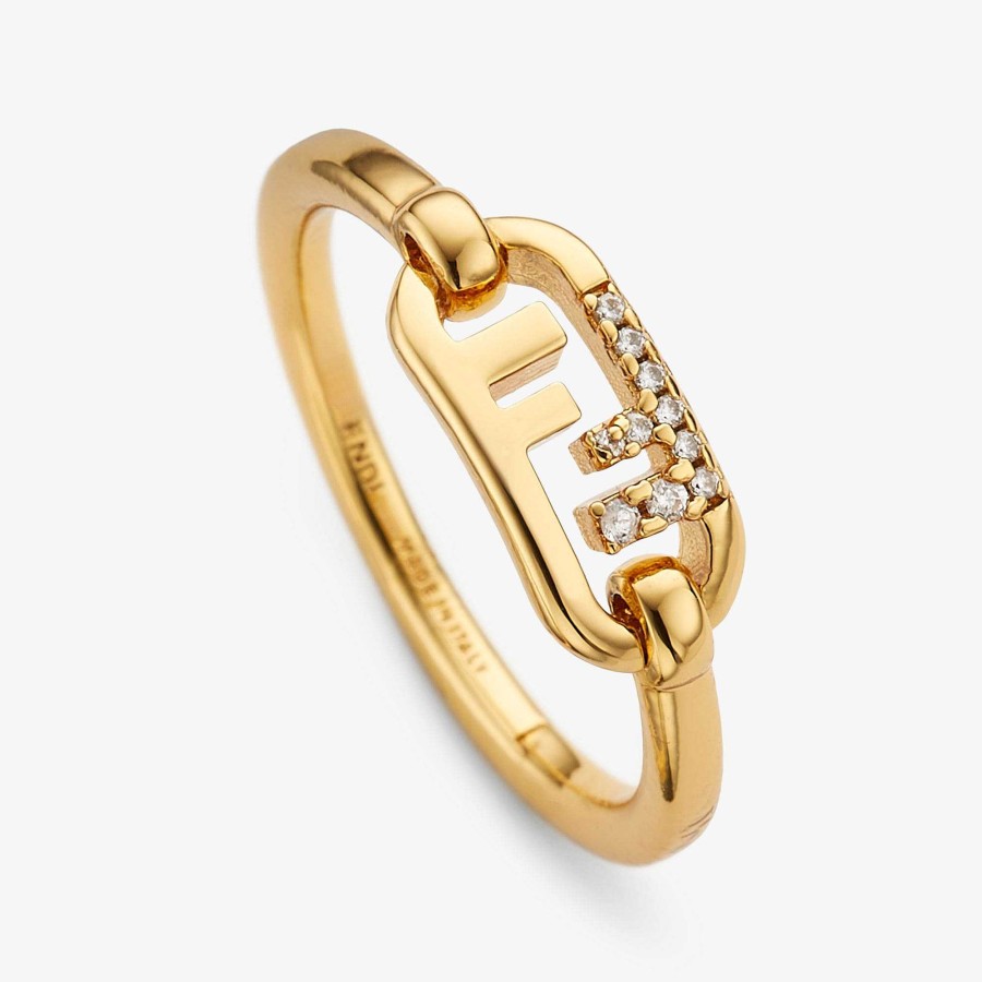 Women Fendi Rings | O'Lock Ring Gold