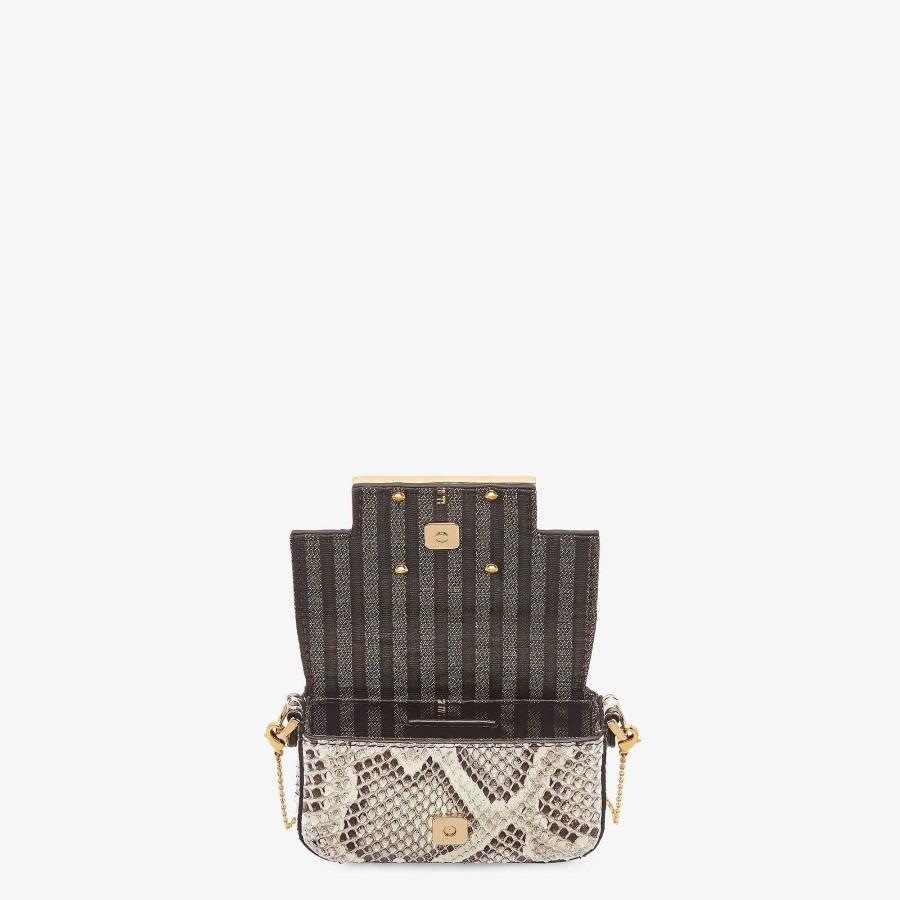 Women Fendi Miniature Bags | Nano Baguette Charm Beige