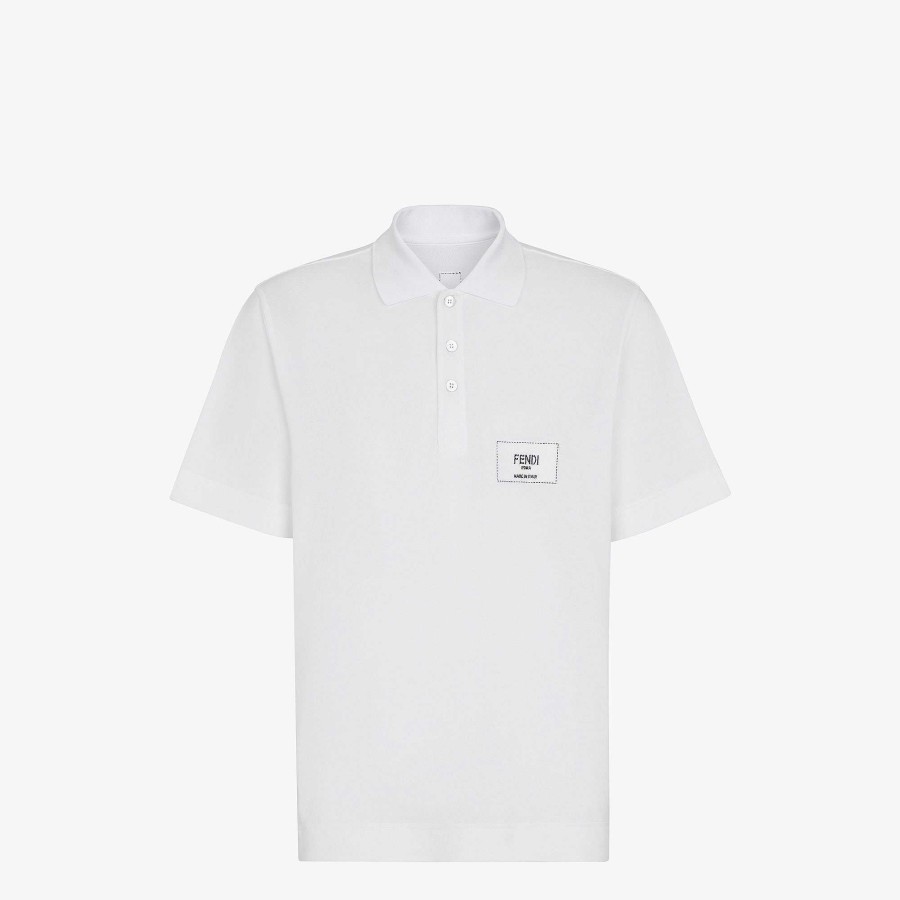 Men Fendi T-Shirts & Polos | Polo Shirt White