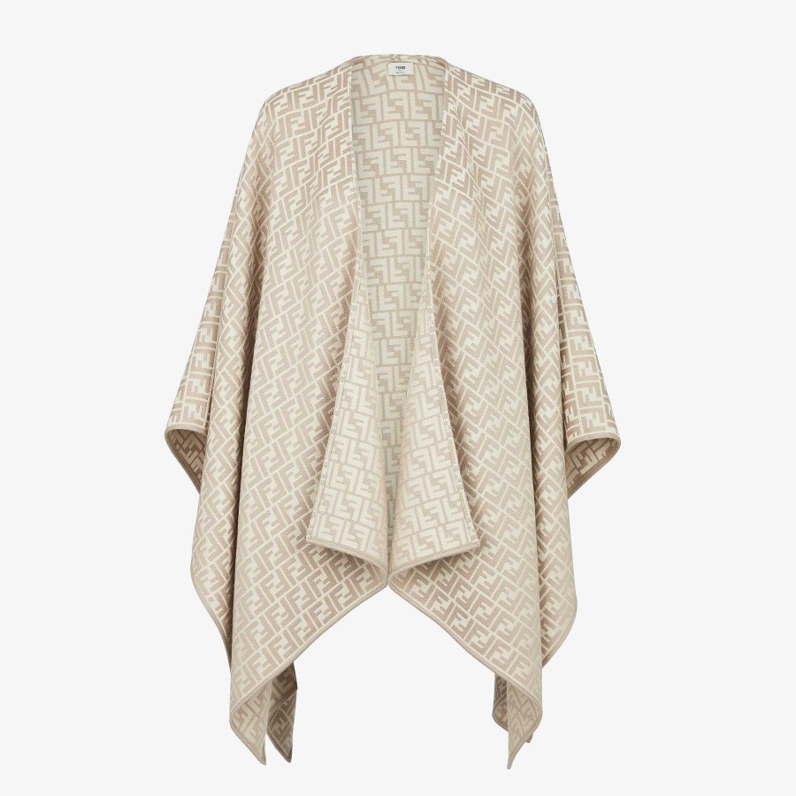 Women Fendi Scarves & Ponchos | Poncho Beige