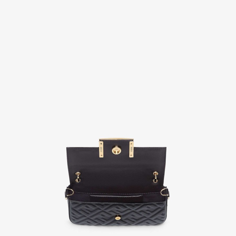 Women Fendi Mini Bags | Baguette Phone Pouch Black