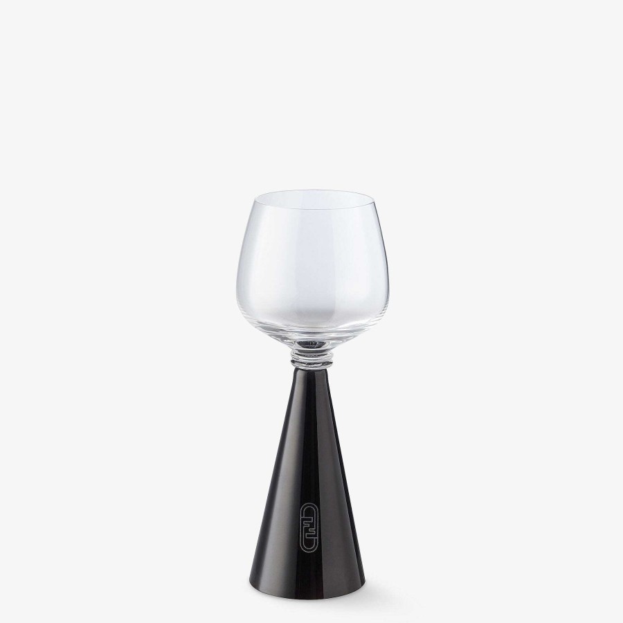 Home Decor & Lifestyle Fendi | Fendi O'Lock White Wine Glass Black