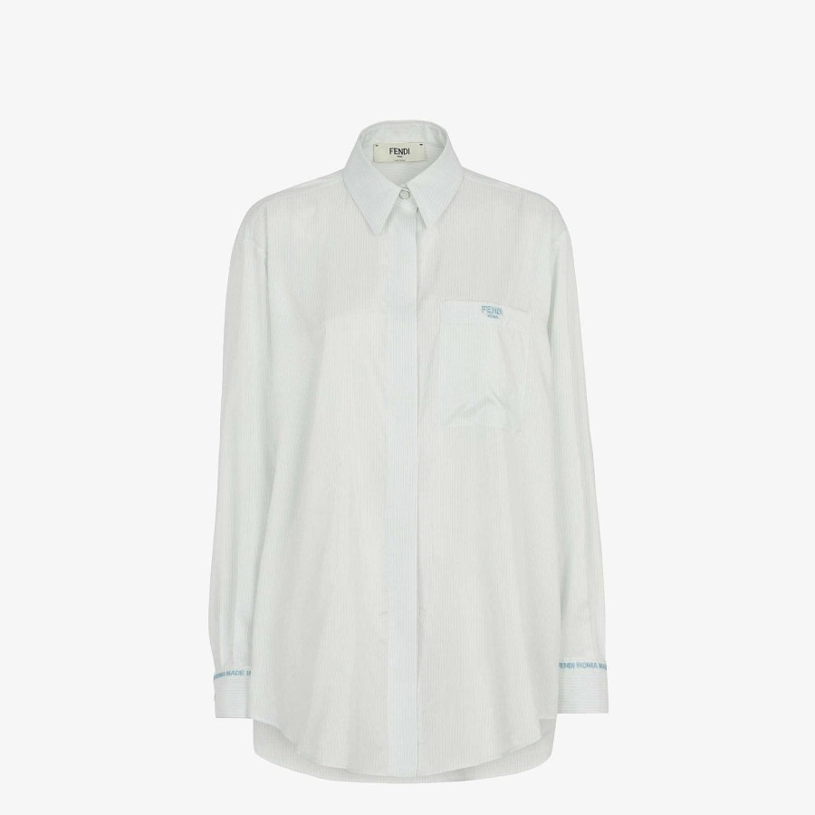 Women Fendi Tops & Shirts | Shirt Light Blue