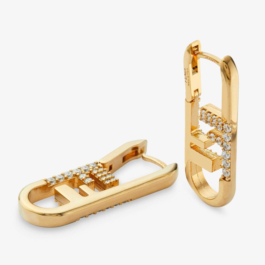 Women Fendi Earring & Brooches | O'Lock Earrings Gold