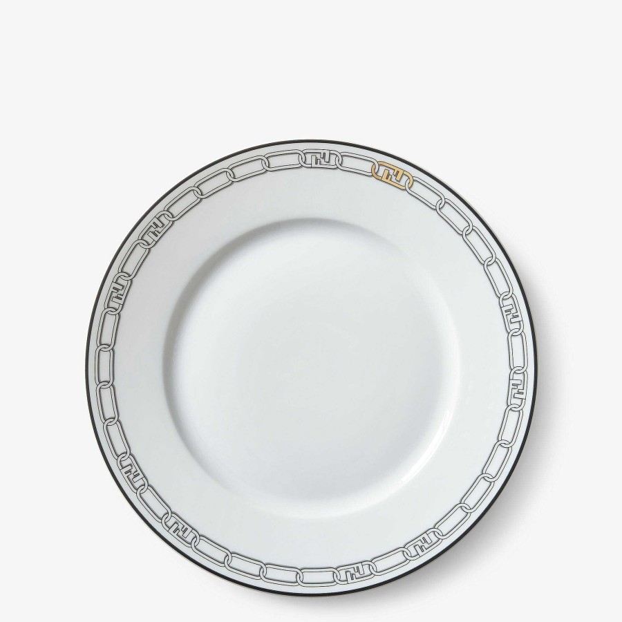 Home Decor & Lifestyle Fendi | Set Of Two Fendi O'Lock Plates White