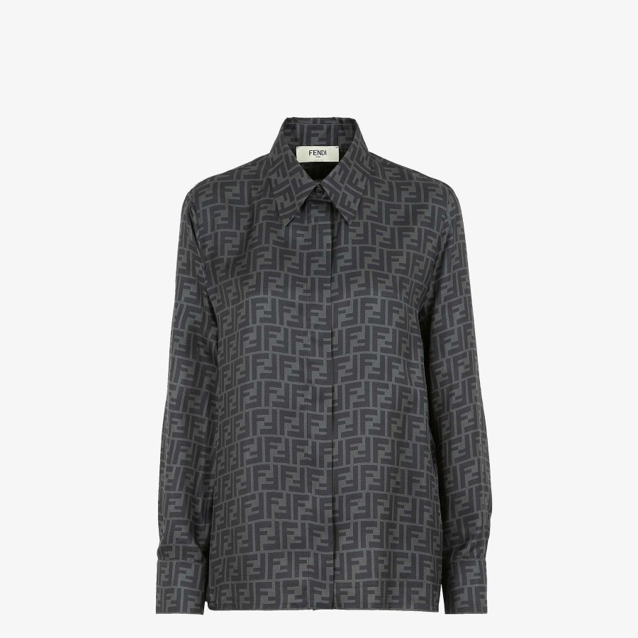 Women Fendi Tops & Shirts | Shirt Gray