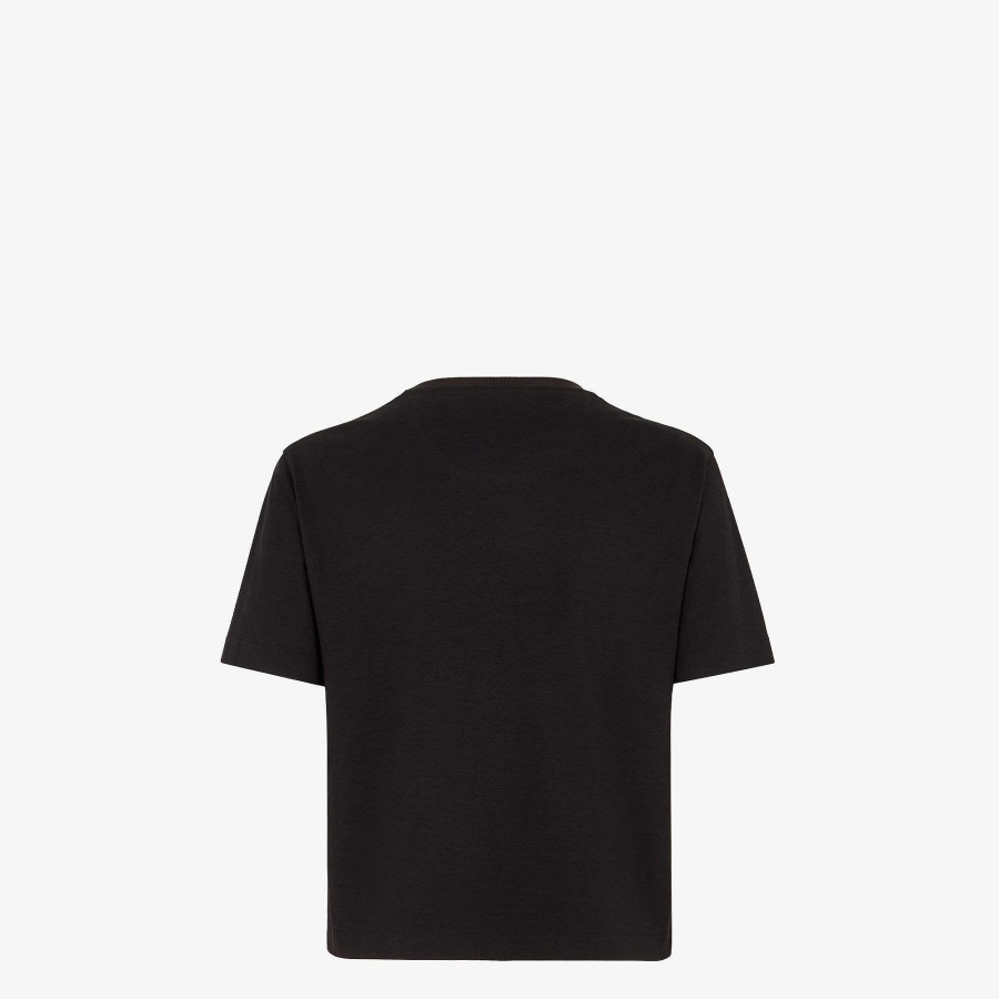 Women Fendi T-Shirts & Sweatshirts | T-Shirt Black