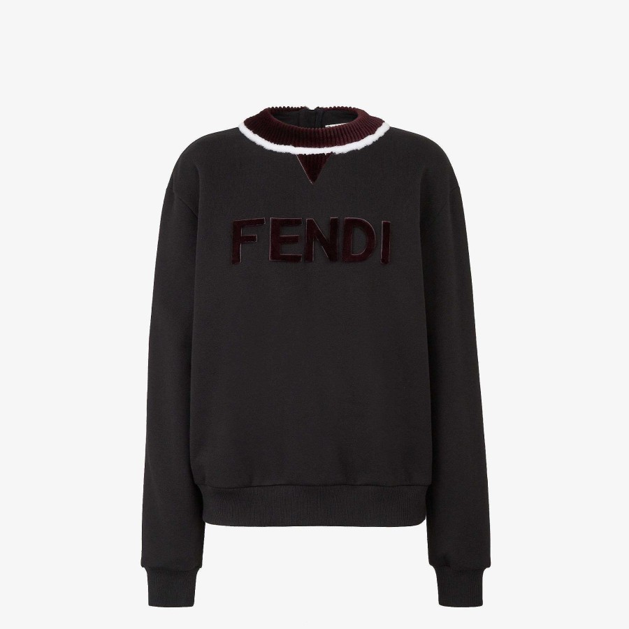 Women Fendi T-Shirts & Sweatshirts | Sweatshirt Black