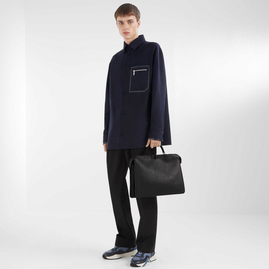 Men Fendi Outerwear | Blouson Blue