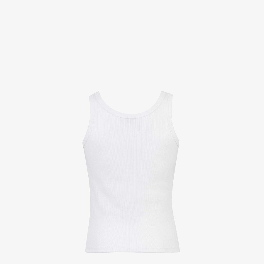 Men Fendi T-Shirts & Polos | Tank Top White