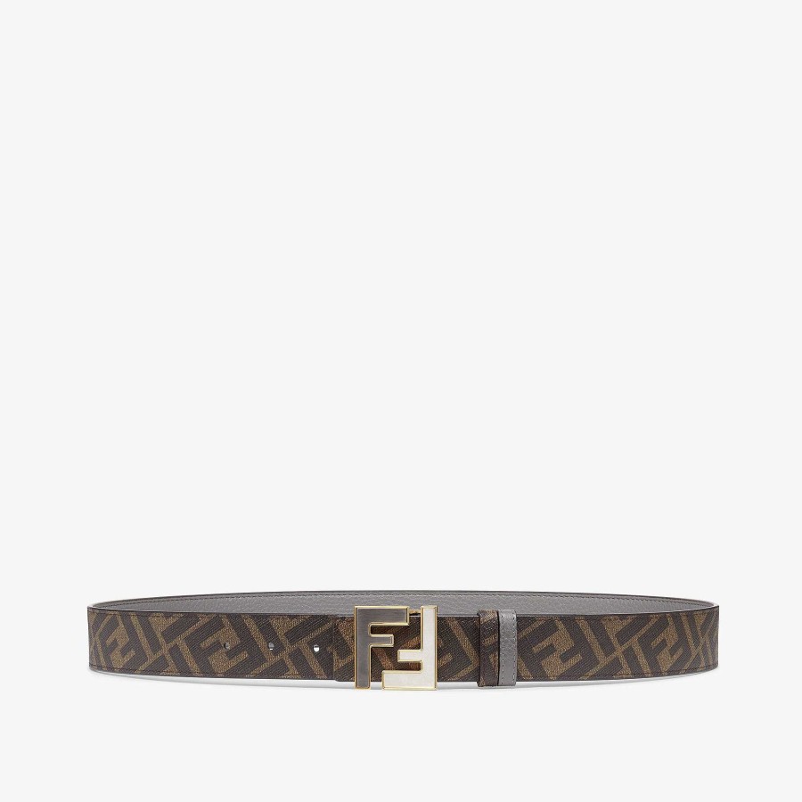 Men Fendi Belts | Ff Belt Gray