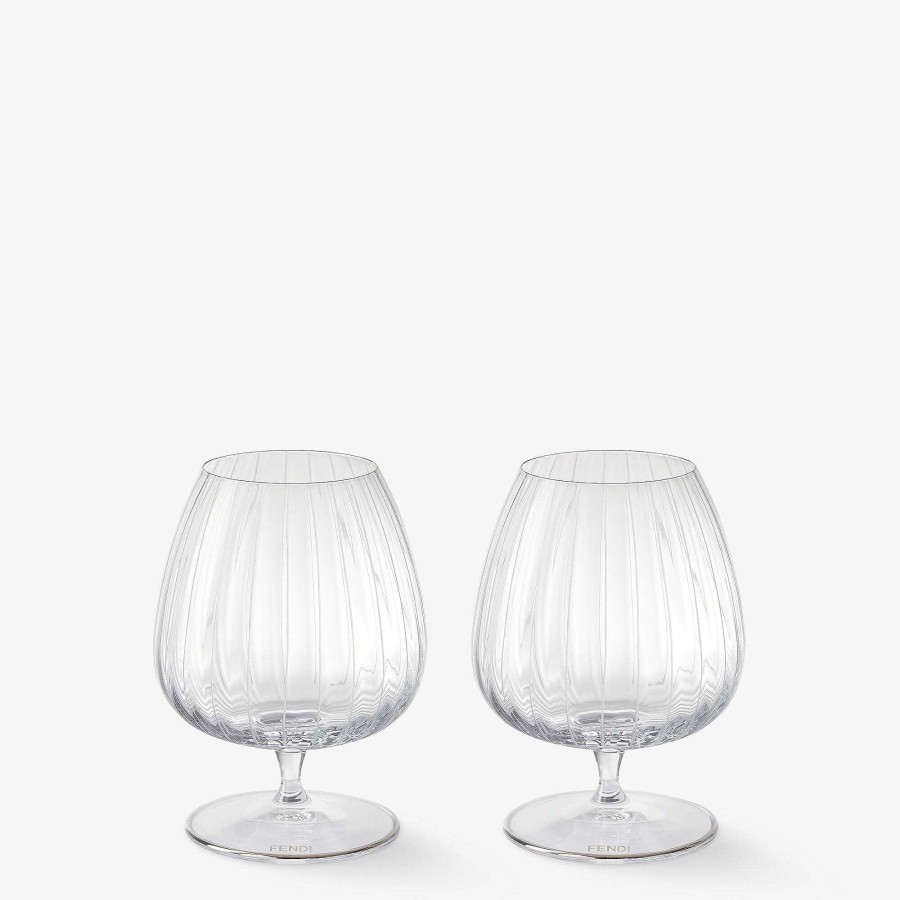 Home Decor & Lifestyle Fendi | Fendi Roma Set Of Brandy Glasses Transparent