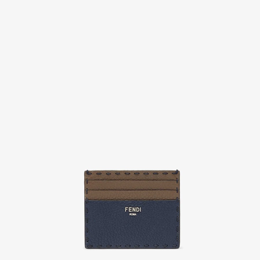 Men Fendi Card Holders | Card Holder Selleria Blue