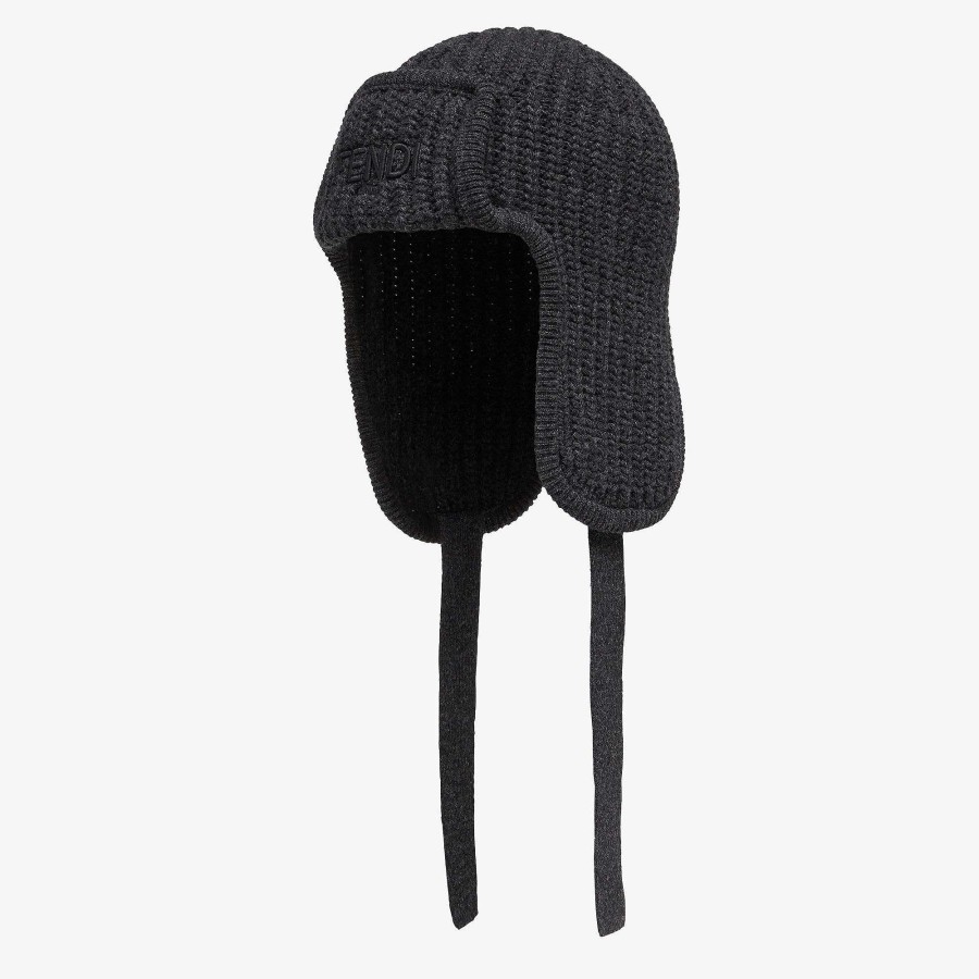 Men Fendi Hats & Gloves | Beanie Gray