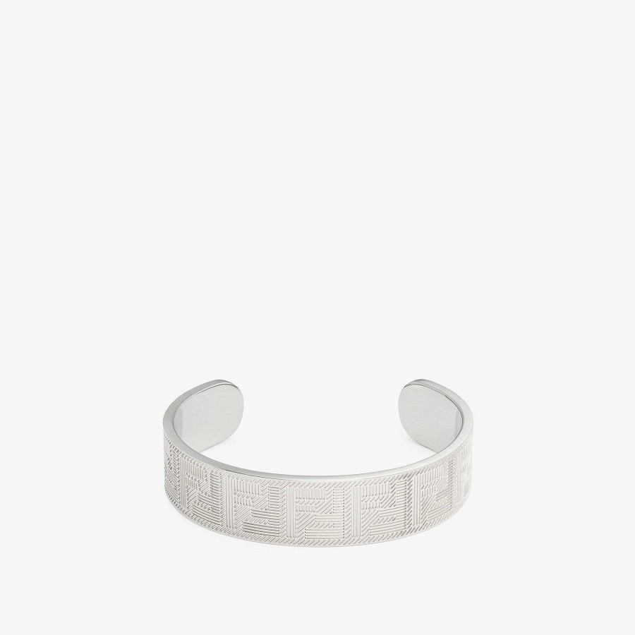 Men Fendi Bracelets | Fendi Shadow Bracelet Silver