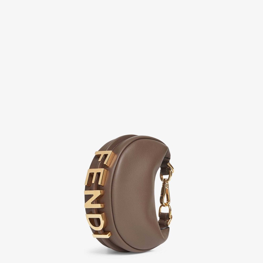 Women Fendi Miniature Bags | Nano Fendigraphy Brown