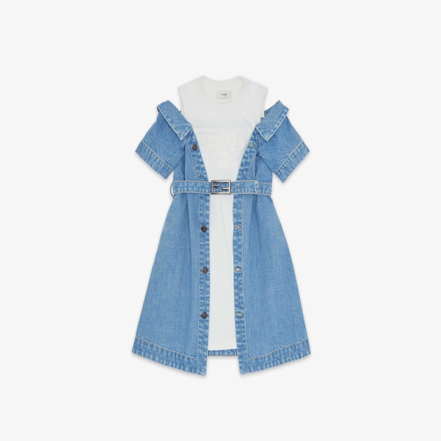 Kids Fendi Clothing | Junior Dress Blue