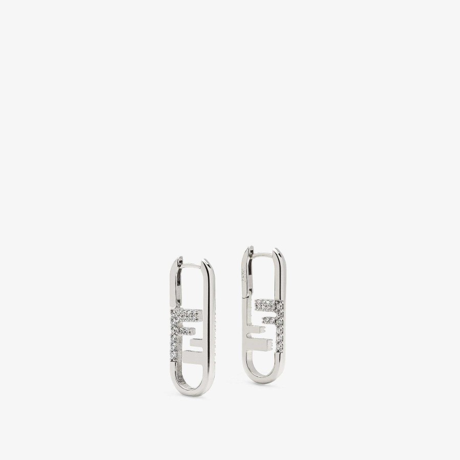 Women Fendi Earring & Brooches | O'Lock Earrings Silver