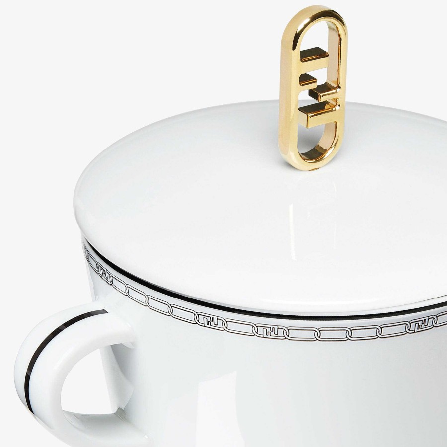 Home Decor & Lifestyle Fendi | Fendi O'Lock Sugar Bowl White