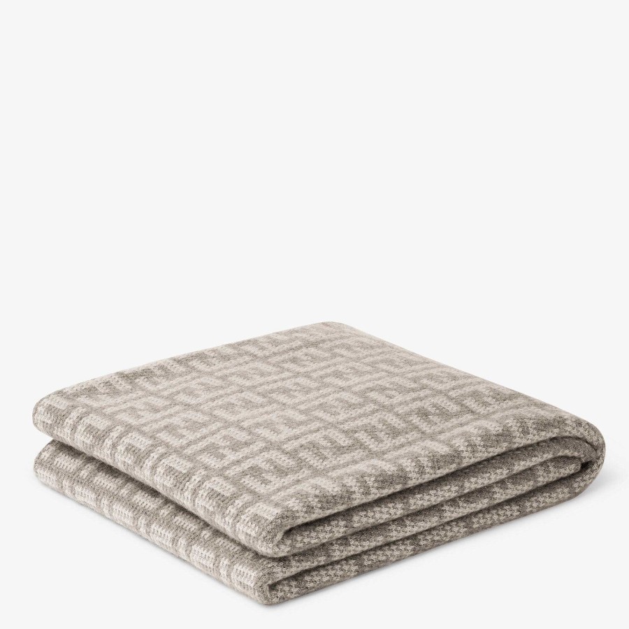 Home Decor & Lifestyle Fendi | Ff Blanket Dove Gray