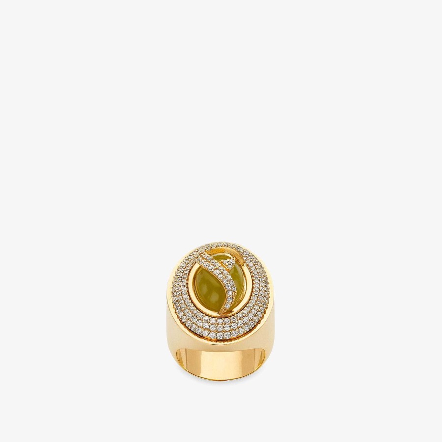 Women Fendi Rings | Fendi Stripes Ring Gold