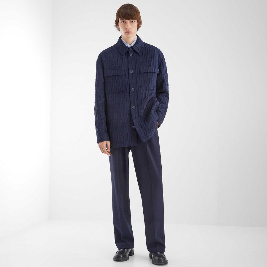 Men Fendi Outerwear | Blouson Blue