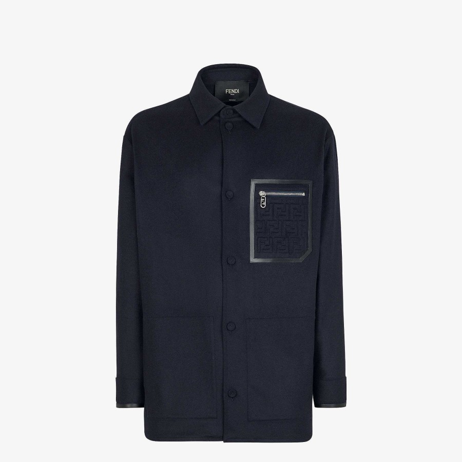 Men Fendi Outerwear | Blouson Blue