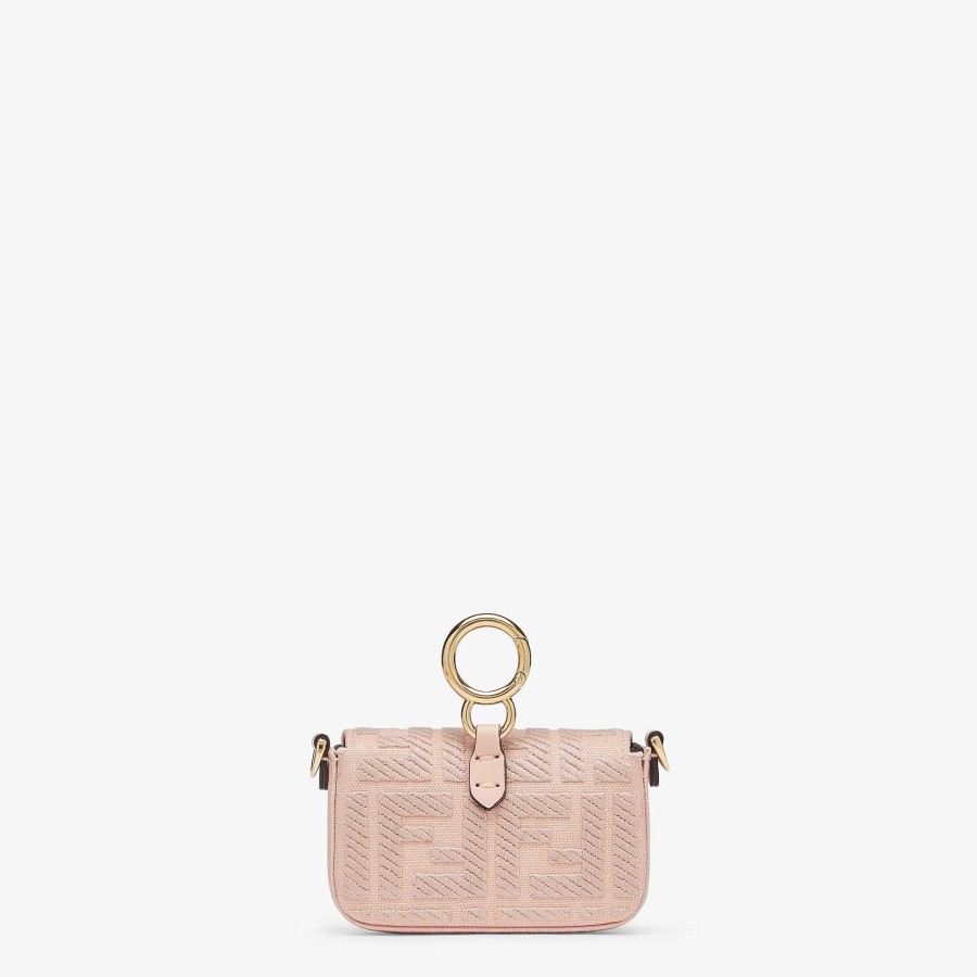 Women Fendi Miniature Bags | Nano Baguette Charm Pink