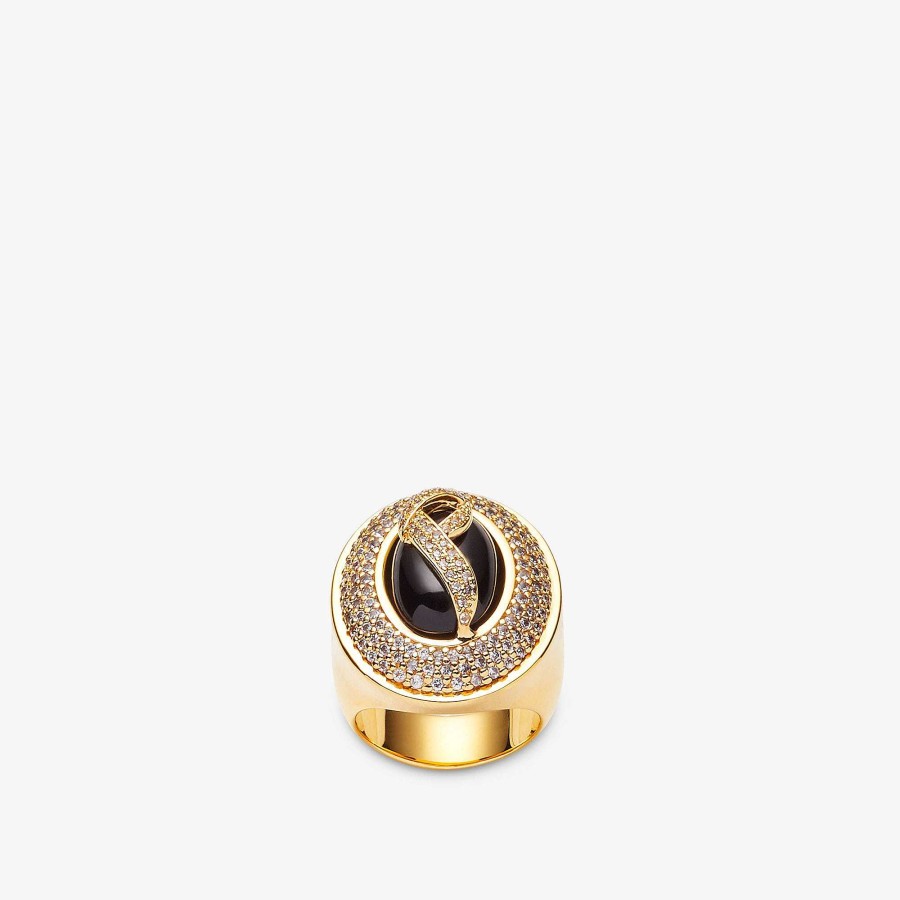 Women Fendi Rings | Fendi Stripes Ring Gold