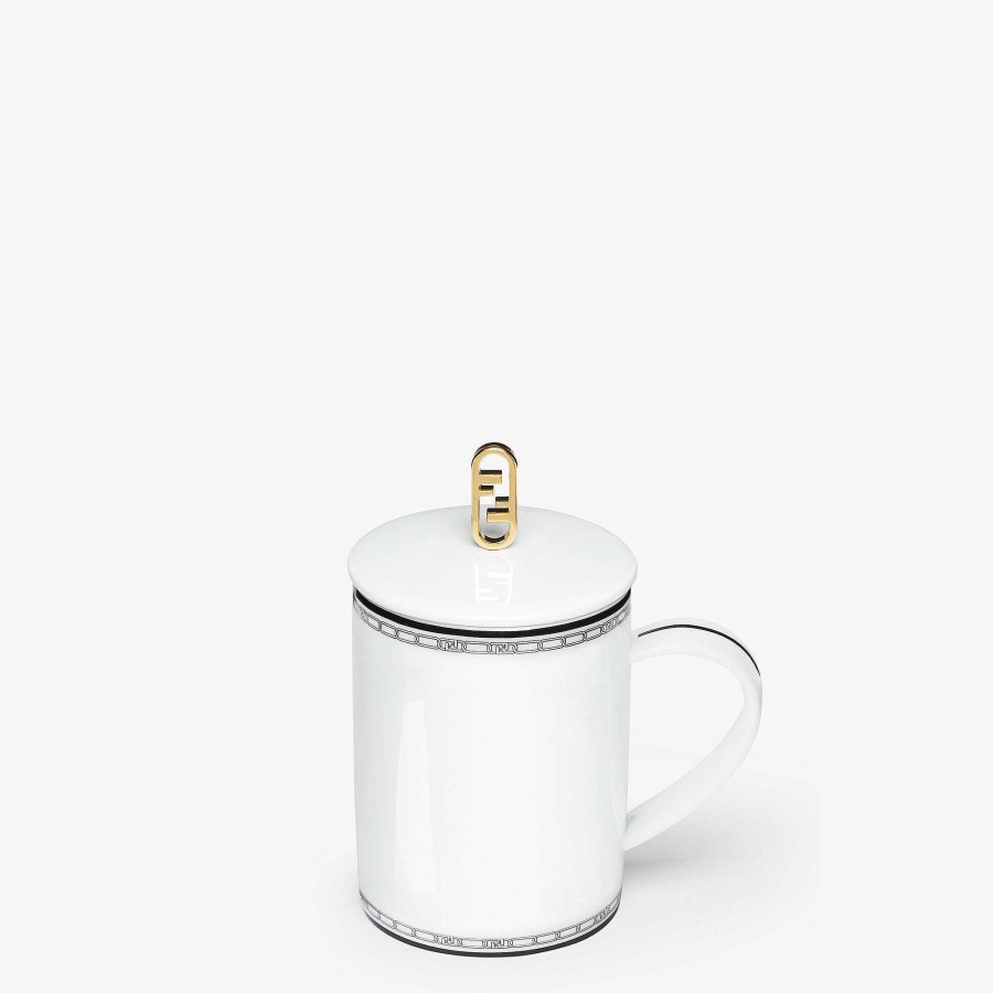 Home Decor & Lifestyle Fendi | Fendi O'Lock Mug White