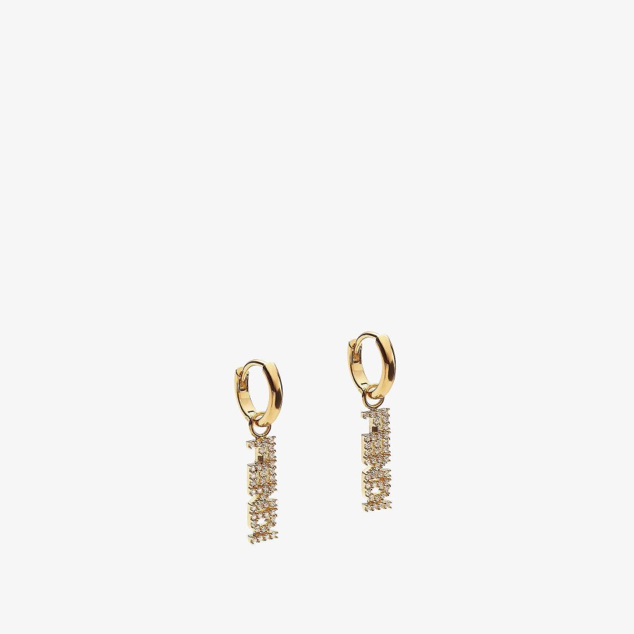 Women Fendi Earring & Brooches | Signature Earrings Gold