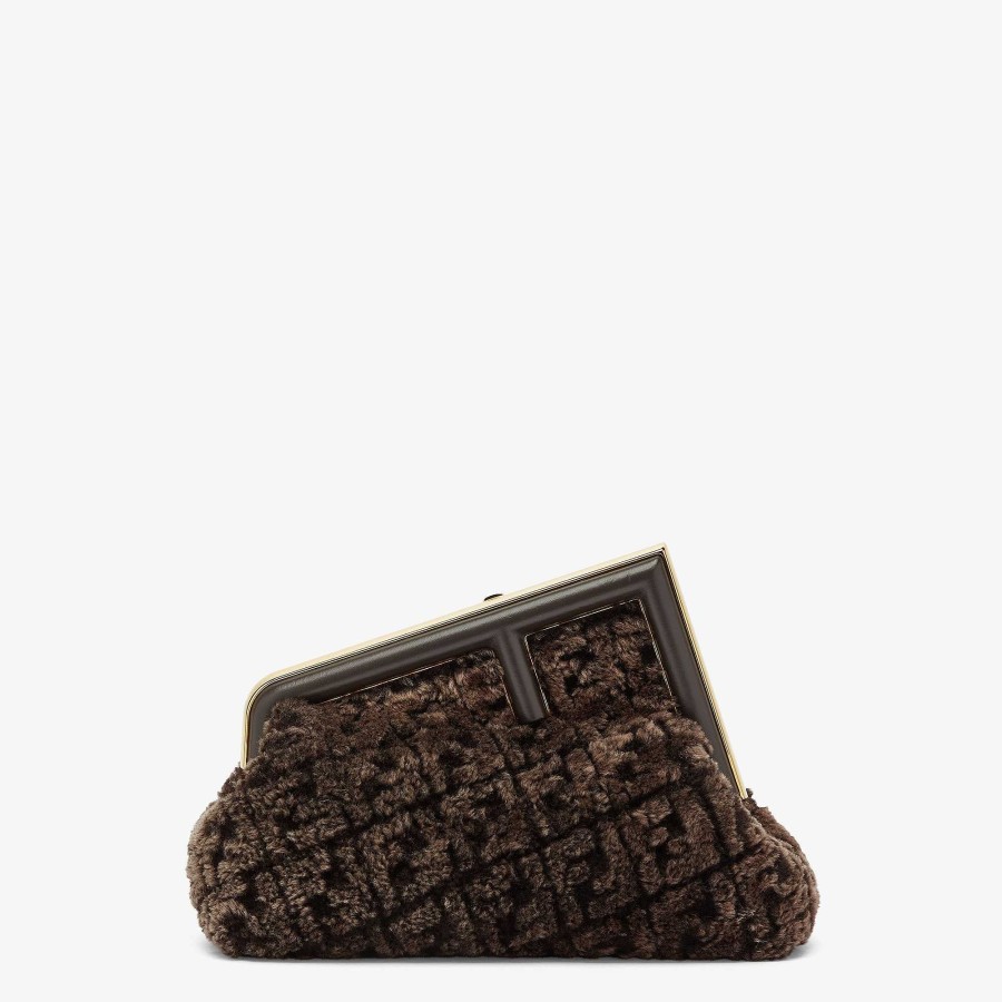 Women Fendi Clutches & Pouches | Fendi First Midi Brown