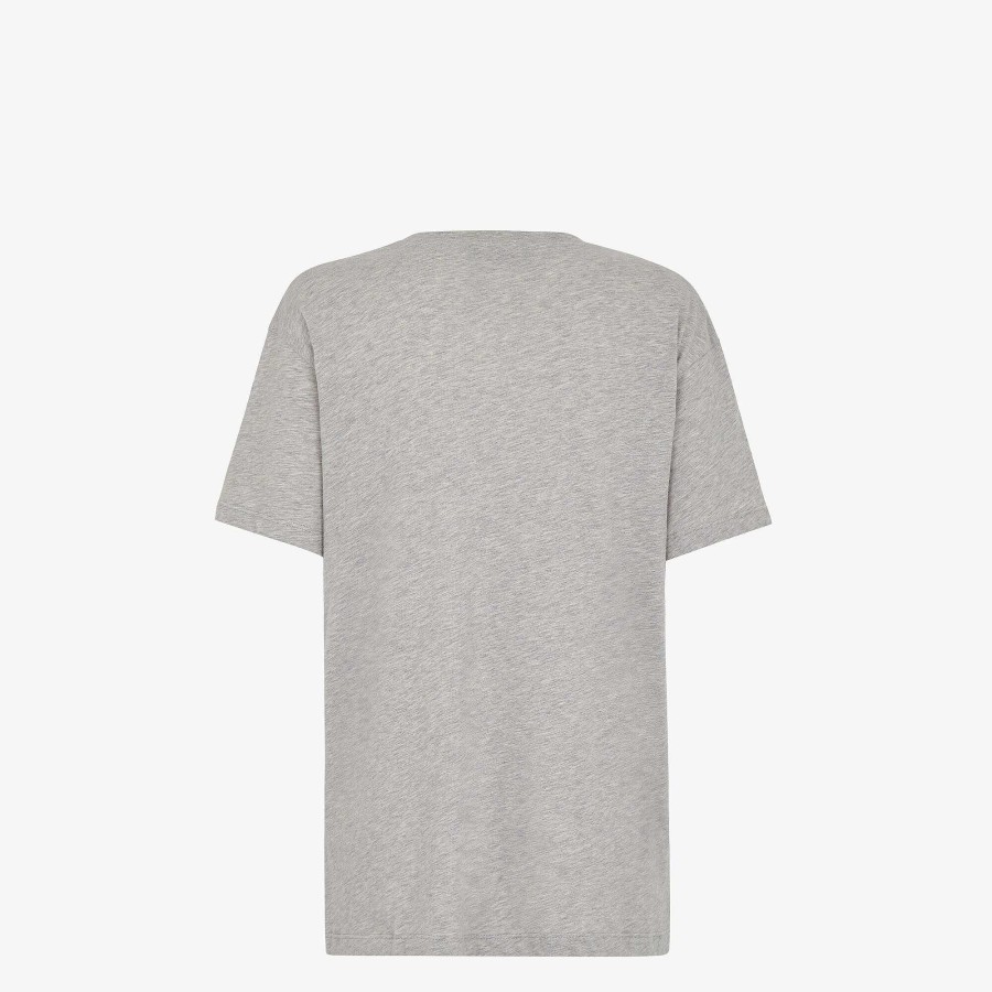 Women Fendi T-Shirts & Sweatshirts | T-Shirt Gray