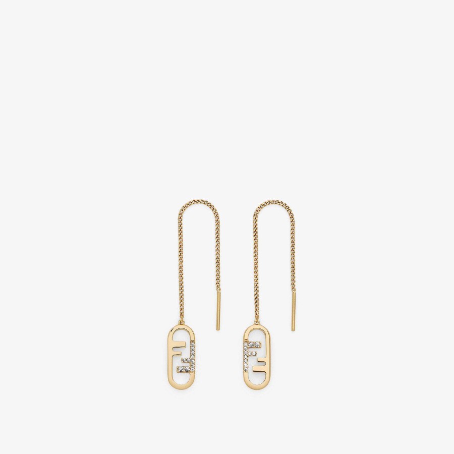 Women Fendi Earring & Brooches | O'Lock Earrings Gold