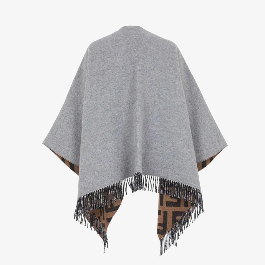 Women Fendi Scarves & Ponchos | Ff Poncho Gray