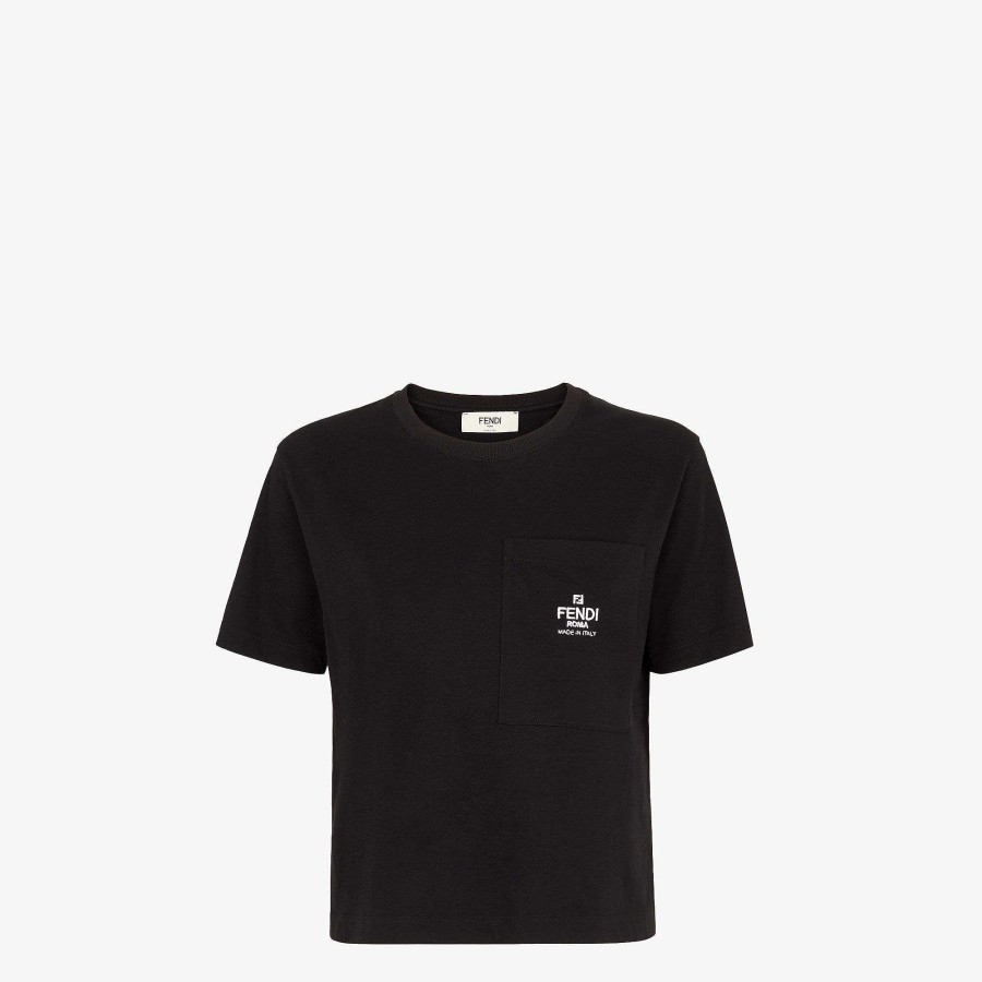 Women Fendi T-Shirts & Sweatshirts | T-Shirt Black