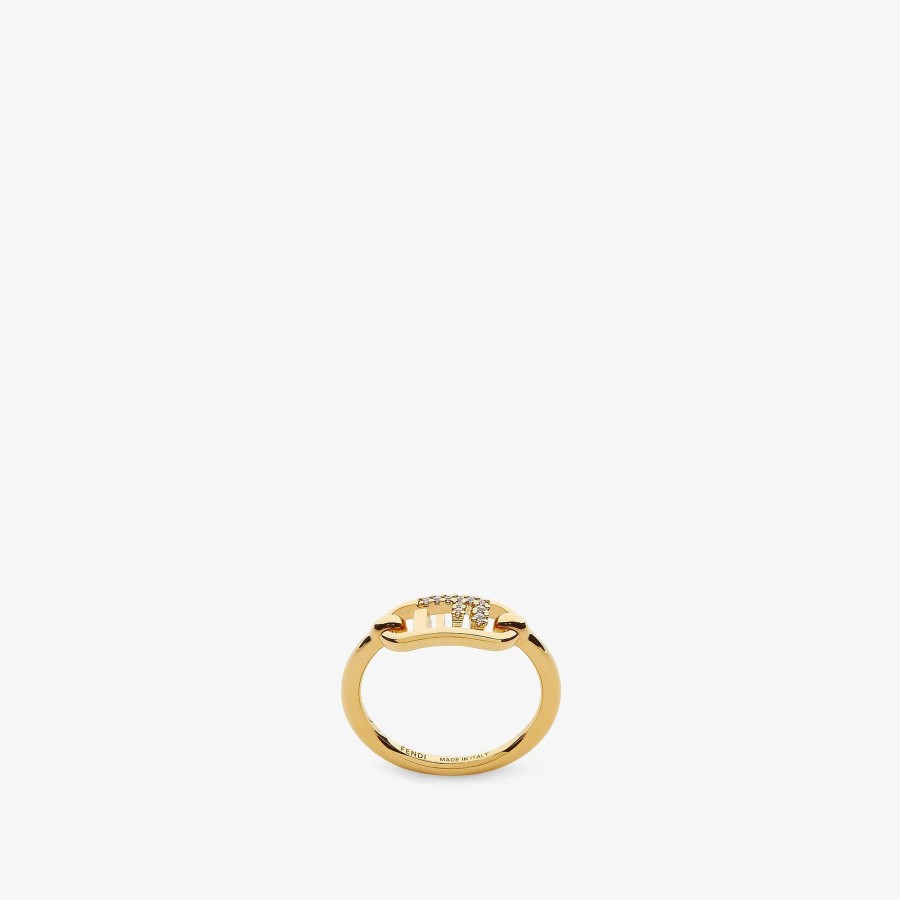 Women Fendi Rings | O'Lock Ring Gold