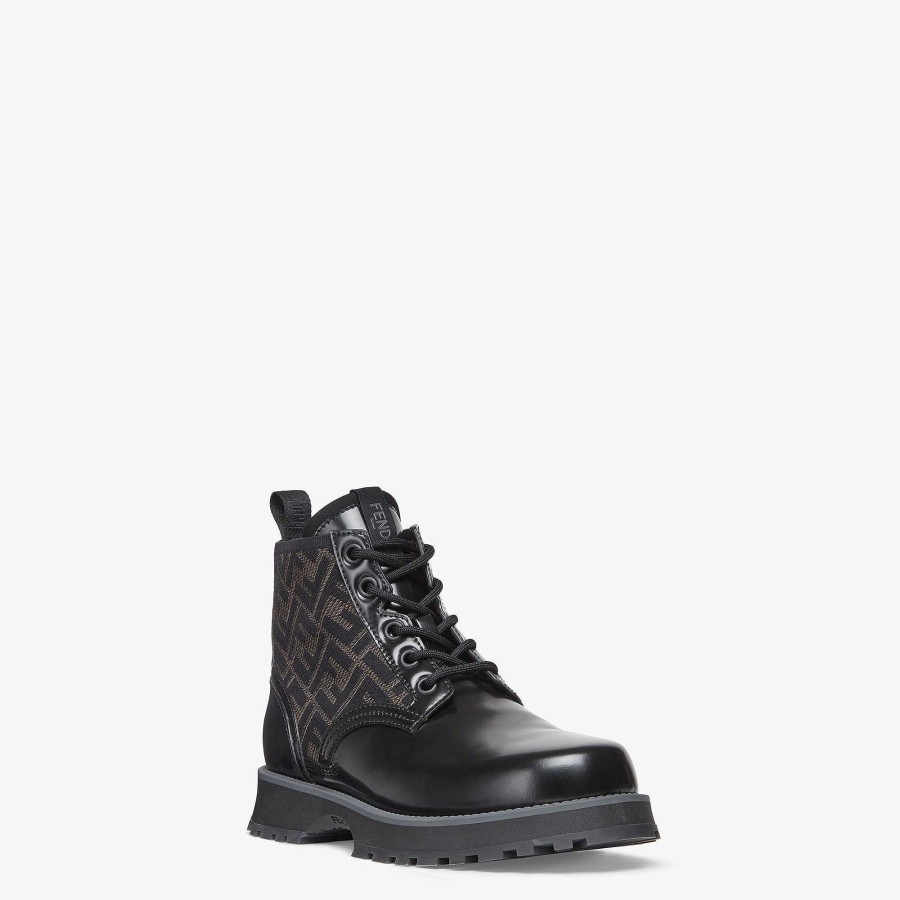 Men Fendi Lace Ups & Boots | Biker Boots Black