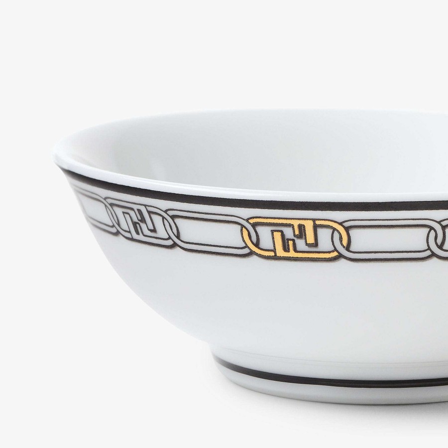 Home Decor & Lifestyle Fendi | Set Of Two Fendi O'Lock Bowls White