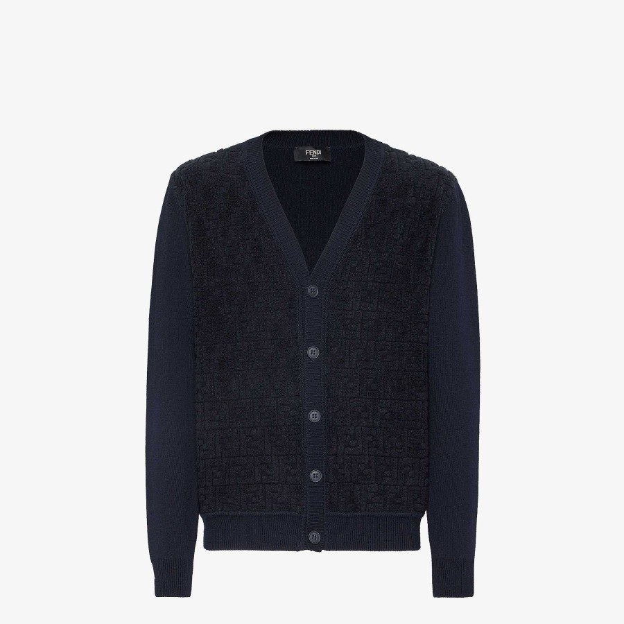 Men Fendi Knitwear | Cardigan Blue