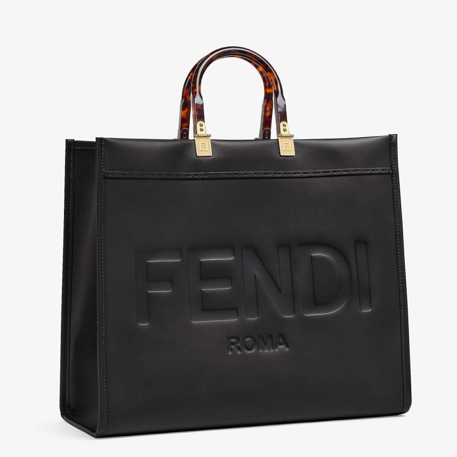 Women Fendi Tote Bags | Fendi Sunshine Large Black