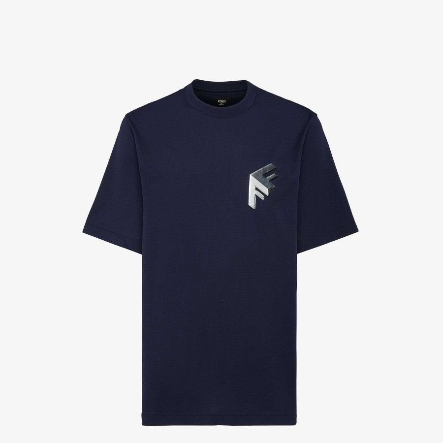 Men Fendi T-Shirts & Polos | T-Shirt Blue