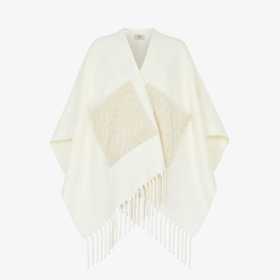 Women Fendi Scarves & Ponchos | Poncho White