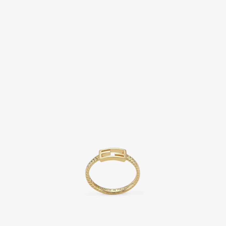 Women Fendi Rings | Baguette Ring Gold