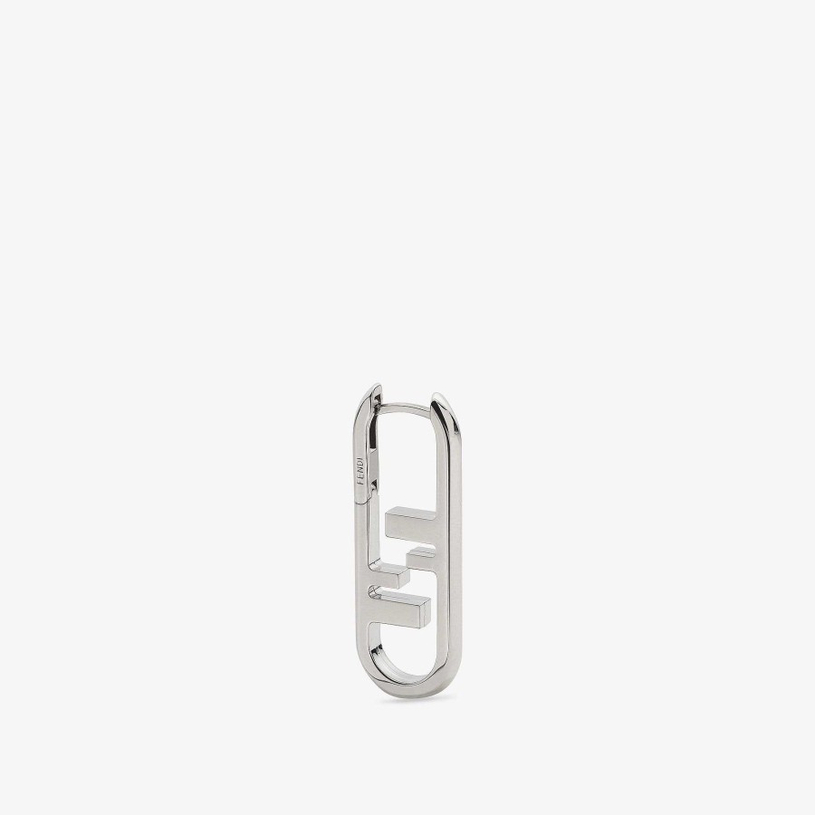 Men Fendi Earring | Fendi O'Lock Earring Silver