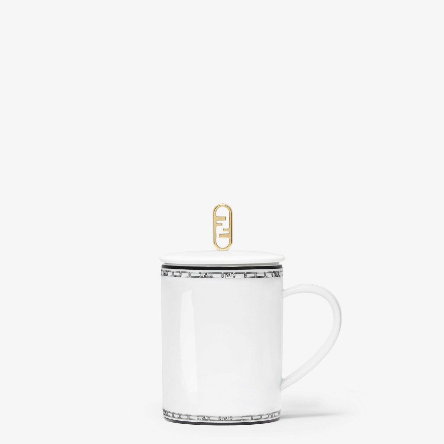 Home Decor & Lifestyle Fendi | Fendi O'Lock Mug White