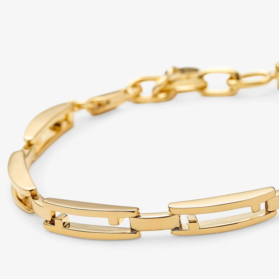 Women Fendi Bracelets | Fendi Stripes Bracelet Gold