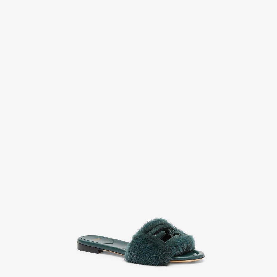 Women Fendi Sandals & Slides | Baguette Green