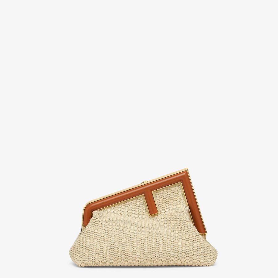 Women Fendi Clutches & Pouches | Fendi First Small Beige