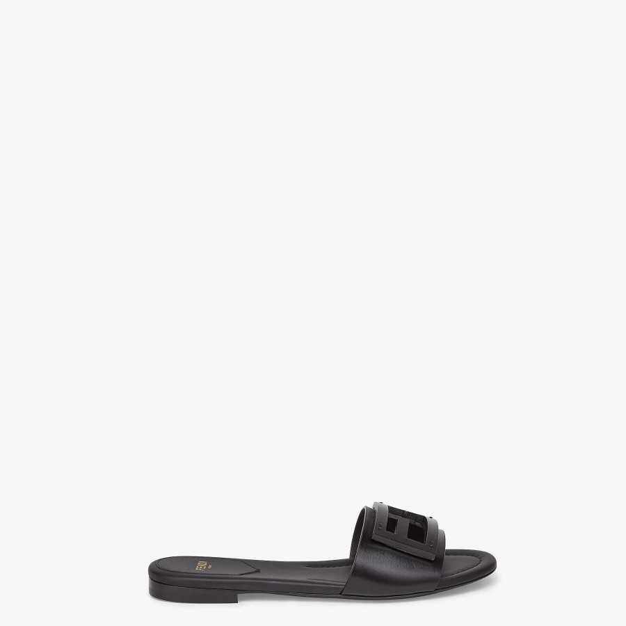 Women Fendi Sandals & Slides | Baguette Black